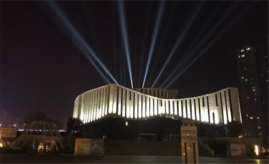 Chongqing Fuling Grand Theatre exterior building facade architectural nightscape illumination project